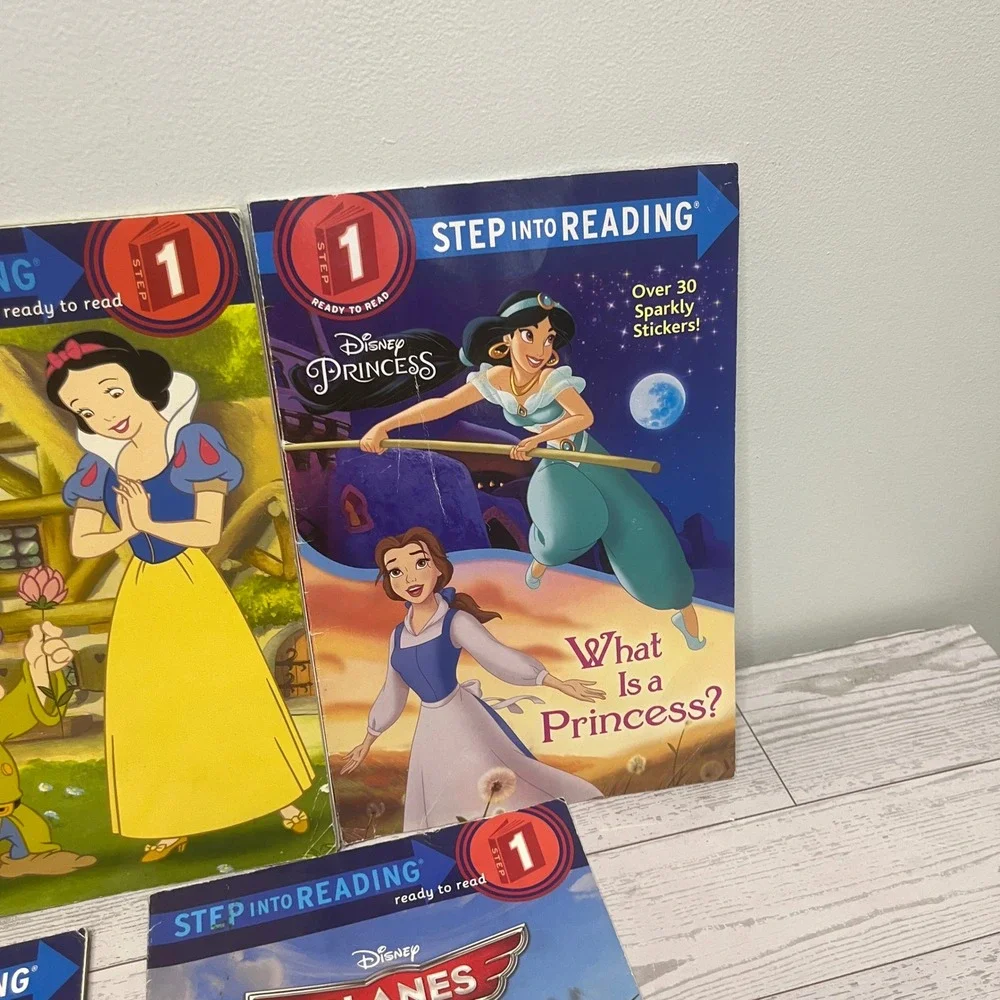Step Into Reading Level 1 Book Lot Disney Princess Planes I Like Bugs 5 Books